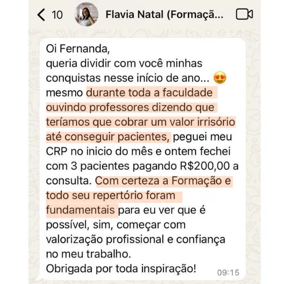 Depoimento de Flavia Natal