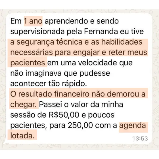 Depoimento sobre resultado financeiro